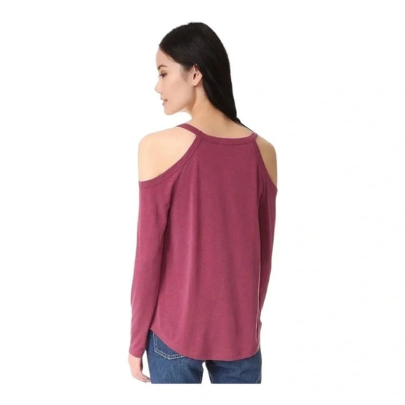 Splendid womens medium slub subwash cold shoulder top - Picture 2 of 10